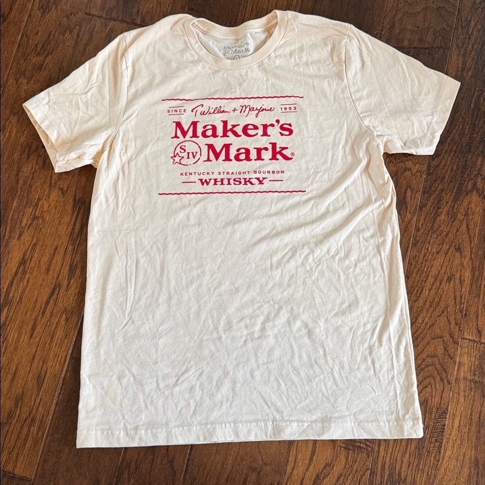 Makers Mark Bourbon Whisky Alcohol Graphic T-Shirt sz L NWOT